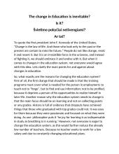 The change in education is inevitable