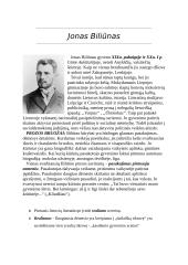 Jonas Biliūnas. Konspektas
