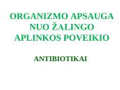 Antibiotikai. Organizmo apsauga nuo žalingo aplinkos poveikio