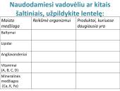 Su maistu gaunamų  medžiagų reikšmė  9 puslapis