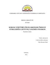 Kokias vertybes šiuolaikiniam žmogui atskleidžia lietuvių liaudies pasakos?