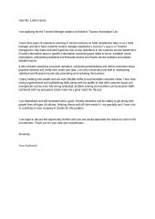 Applying for the tourism manager position