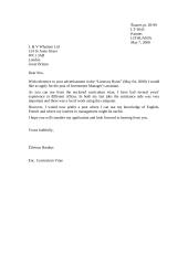 Letter: applying for a job letter