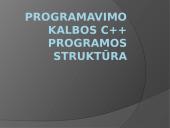 Programavimo kalbos c++ programos struktūra