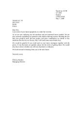 Letter: information request letter