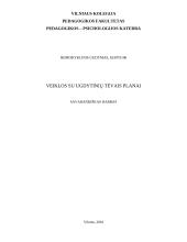 Veiklos su ugdytinių tėvais planai