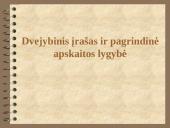 Dvejybinis įrašas ir pagrindinė apskaitos lygybė