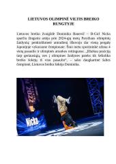 Kūrybinis darbas lietuvių k. pamokai: Lietuvos sporto naujienų laikraštis 3 puslapis