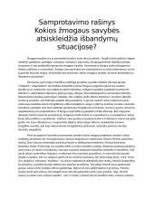 Kokios žmogaus savybės atsiskleidžia išbandymų situacijose - rašinys