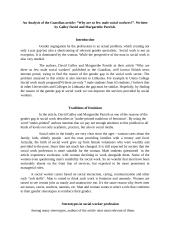 An Analysis of the Guardian article: “Why are so few male social workers?”