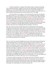 Impact of giving up technology