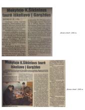 Matematikos olimpiados mokytojo Kazio Šiksnaus taurei laimėti statistiniai duomenys 15 puslapis