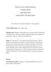 Justino Marcinkevičiaus dramos „Mindaugas“ 3 veikėjų pristatymas. Planas