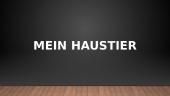 Mein Haustier (vokiečių kalba pristatymas apie gyvūną)