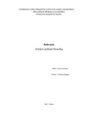 Antikos politinė filosofija