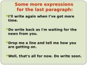 Informal Letter Writing. Neformalaus laiško rašymas anglų kalbos pamokose 12 puslapis