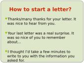 Informal Letter Writing. Neformalaus laiško rašymas anglų kalbos pamokose 6 puslapis