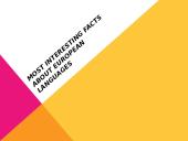 Most interesting facts about European languages