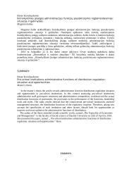 Ikimokyklinės įstaigos administracijos funkcijų pasiskirstymo reglamentavimas: situacija ir galimybės