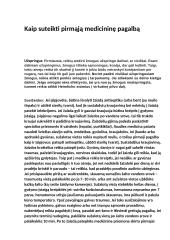 Kaip suteikti pirmąją medicininę pagalbą