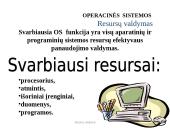 OS resursų valdymas