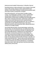 Kokią Lietuvą regi romantikai? Rašinys