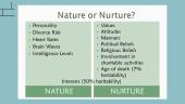 How does nurture influence our personalities? 3 puslapis