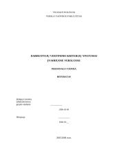 Darbuotojų vertinimo kriterijų ypatumai įvairiuose versluose