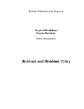 Dividend and Dividend Policy