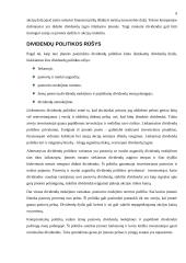 Dividendų mokėjimo politika įmonėje 9 puslapis