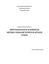 Efektyviausi kovos su korupcija metodai: pasaulinė patirtis ir Lietuvos atvejis