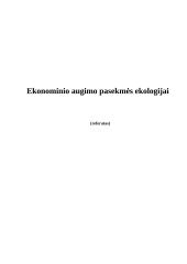 Ekonominio augimo pasekmės ekologijai