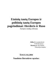 Etninių tautų Europos ir politinių tautų Europos pagrindimai: Herderis ir Ruso 11 puslapis