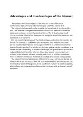 Advantages and disadvantages of the Internet