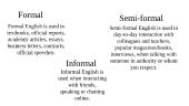 Styles of writing (formal, informal, semi-formal)