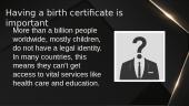 Why is it important to have a birth certificate? 2 puslapis