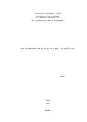 Nacionalizmas ir jo atmainos XIX – XX a.