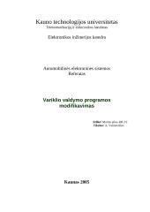Variklio valdymo programos modifikavimas