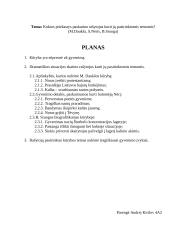 Kokios priežastys paskatino rašytojus kurti jų pasirinktomis temomis? Planas