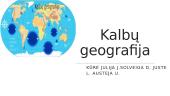  Kalbų geografija
