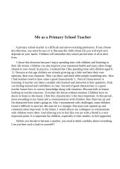 Me as a Primary School Teacher