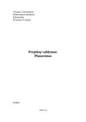 Projektų valdymas: planavimas 1 puslapis