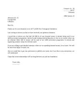 Letter: thank you letter