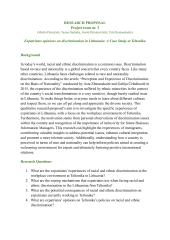 Research proposal. Expatriates opinions on discrimination in Lithuania: A Case Study at Teltonika