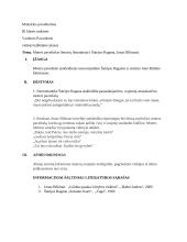 Moters paveikslas lietuvių literatūroje. Planas