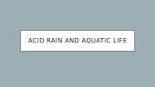 Acid rain and aquatic life