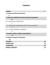 Įmonės veiklos rodiklių nagrinėjimas