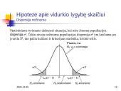 Hipotezių tikrinimas vienai imčiai 15 puslapis