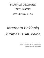 Interneto tinklapių kūrimas HTML kalba