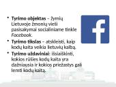 Grafologinė kodų kaita socialiniame tinkle Facebook